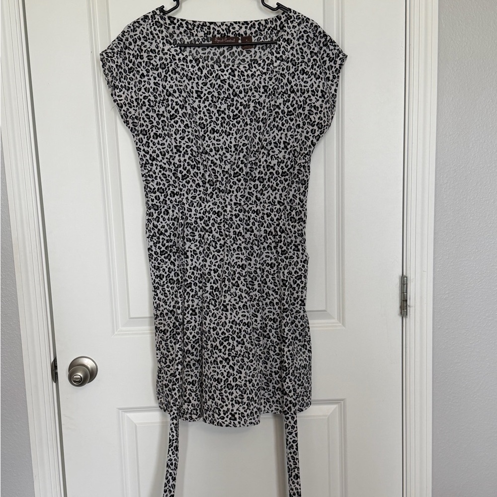 Speed Control Black and White Patterned Mini Dress